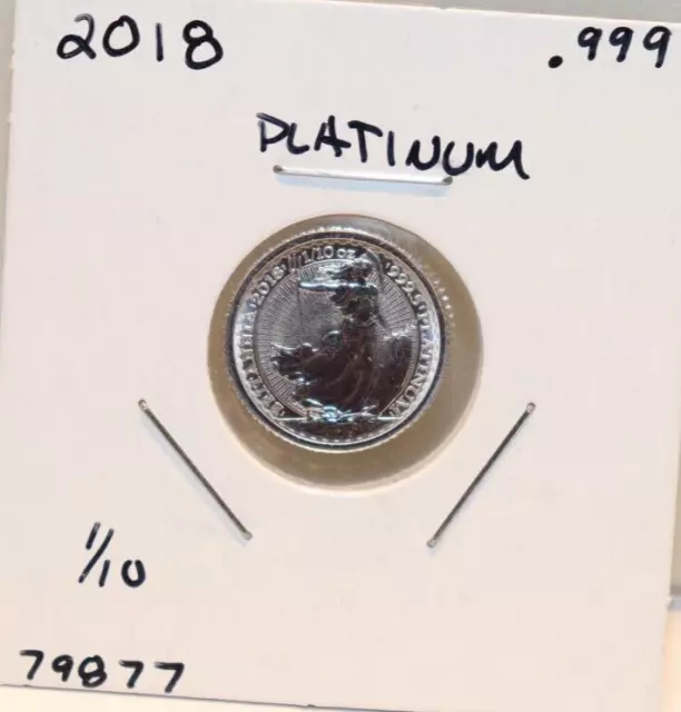 Great Britain 2018 £10 1/10 th-oz Platinum Britannia BU
