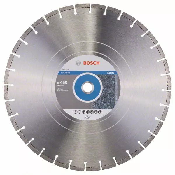 Bosch Disque à Tronçonner Diamanté Standard pour Pierre,450 x 25,40 x 3,6 X 10