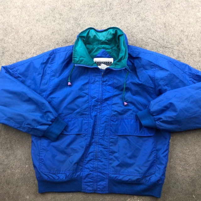 Vintage Harbour Classics Jacket Womens Medium Blue Green Windbreaker Full Zip