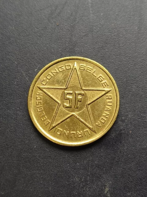 Rare 5 Francs Congo Belge 1952