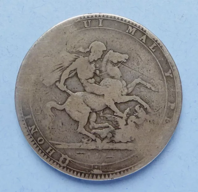 GB - KING GEORGE III - 1819 LIX 5s FIVE SHILLINGS CROWN - 0.925 SILVER COIN