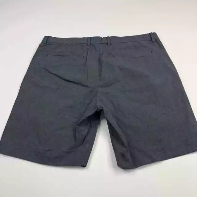 Theory Mens 36 (Fits 37W) Casual Flat Front Cotton Stretch 8.5" Shorts Gray Blue