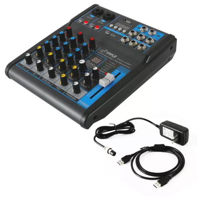 Pyle PMXU43BT.5 4-Channel Bluetooth Studio Mixer DJ Controller Console System