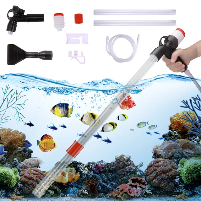 5 in 1 Aquarium Fish Tank Siphon Pump Vacuum Gravel Water Filter Cleaner Pipe