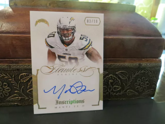 Panini Flawless Gold Autograph Chargers Auto Manti T'eo  03/10  2014