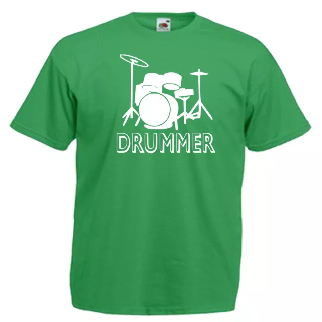 Drummer Drum Kit Adulti T-Shirt Band Uomo