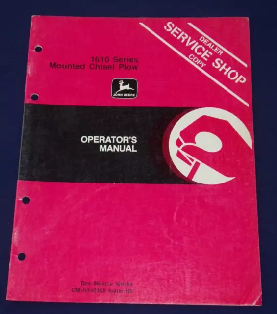 John Deere Operator's Manual 4600 Integral Two-Way Moldboard Plows OM-A43433, I1