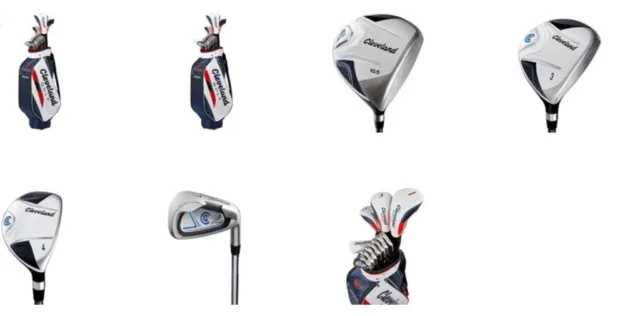 New Cleveland Mens 11 Piece Golf Package GRAPHITE Regular Flex