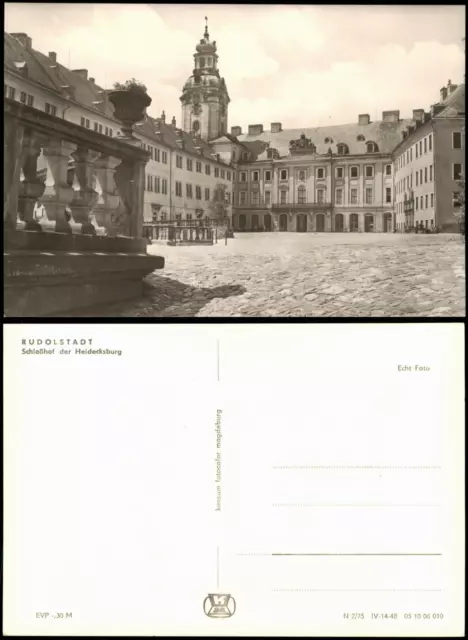 Ansichtskarte Rudolstadt Schloss Heidecksburg Schloss-Hof DDR Postkarte 1975