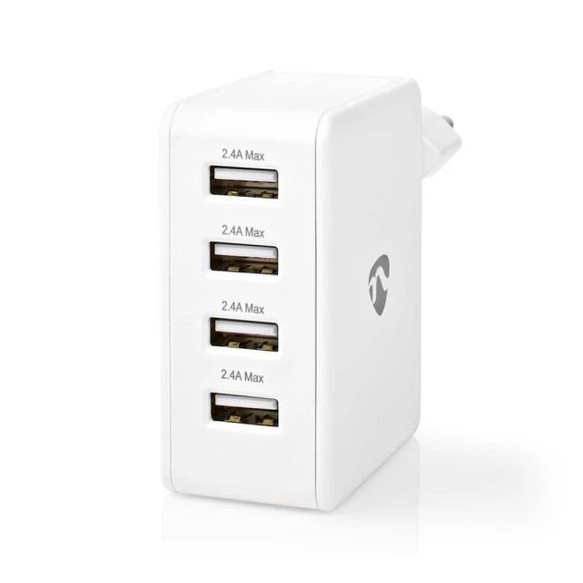 NEDIS Chargeur Mural  4.8 A  4 sorties  USB-A  Blanc