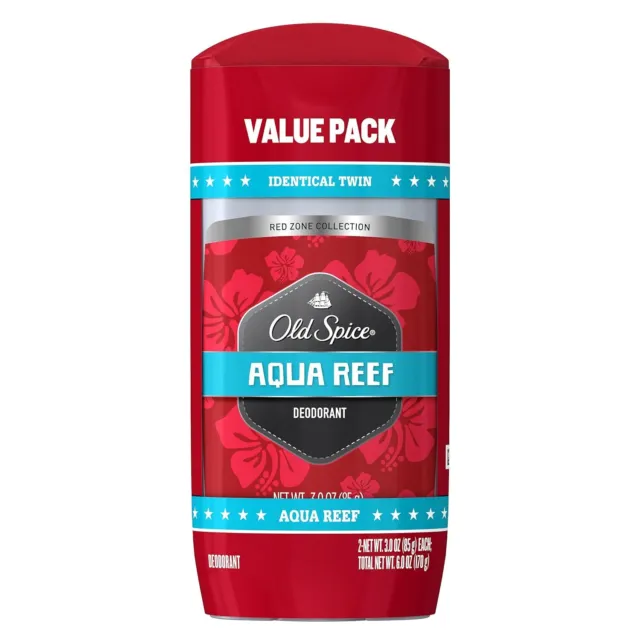 OLD SPICE RED Zone Deodorant, Aqua Reef, 2 Count $33.99 - PicClick
