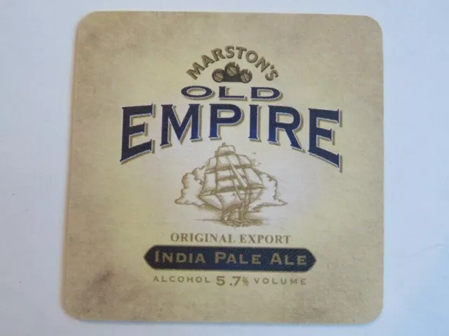 Beer Bar Mat Coaster ~ MARSTON'S Brewery Old Empire IPA ~ Wolverhampton, England