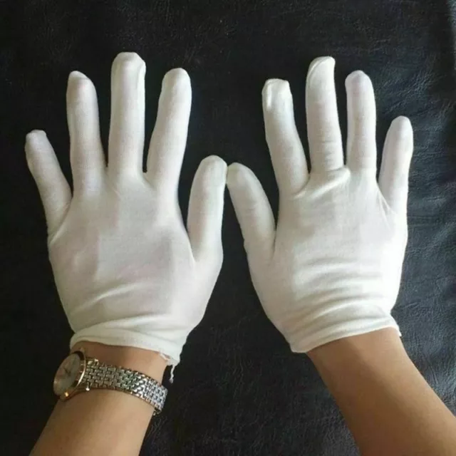 12 Paar Baumwollhandschuhe weiß Trikot Handschuhe Stoff Arbeitshandschuhe A K9R0