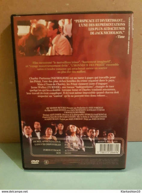 L'HONNEUR DES PRIZZI (Jack Nicholson Kathleen Turner)/ DVD EUR 2,50