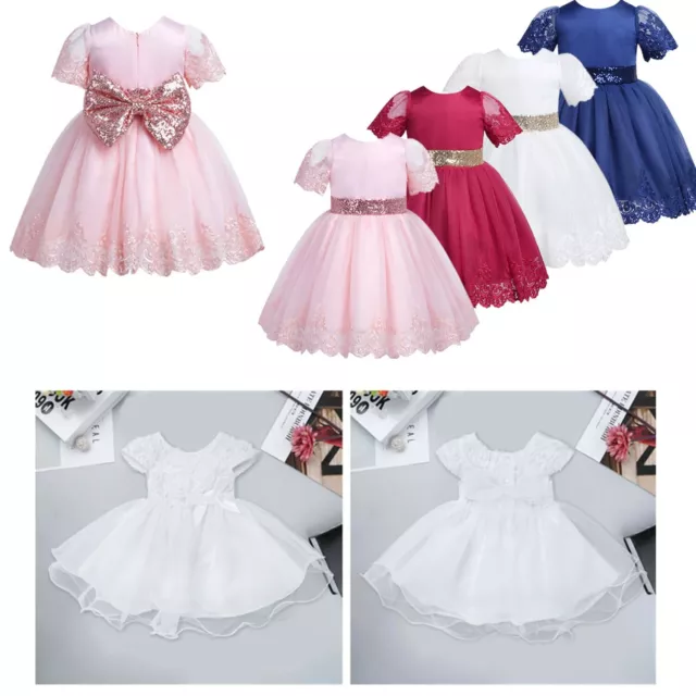 Toddler Baby Party Dress Flower Girl Embroider Princess Wedding  Birthday Skirts