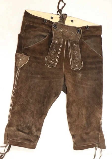 HERREN TRACHTEN LEDER HOSE VERSPECKT ca  GR 44 W29 LEDERHOSE WIESN TIROL