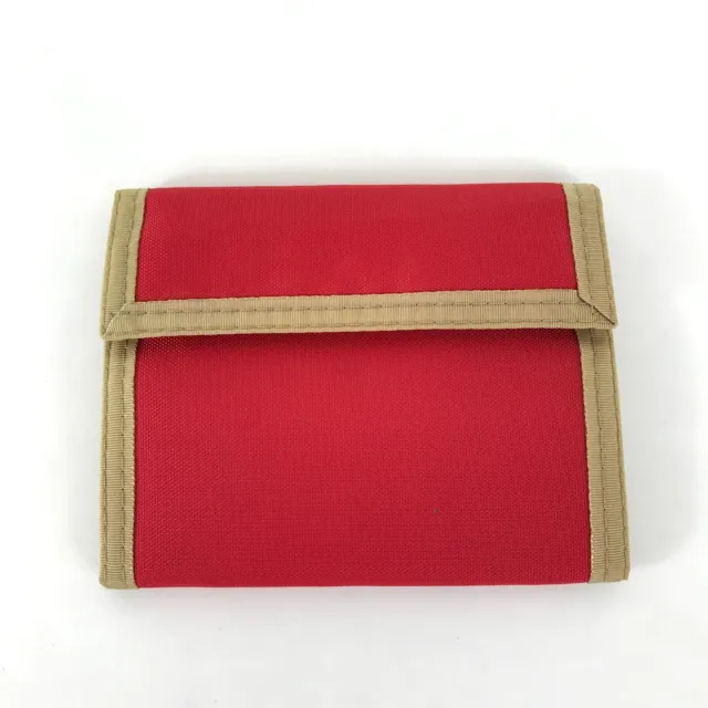 Vintage Amity Nylon Wallet Hook And Loop Closure Red/Tan