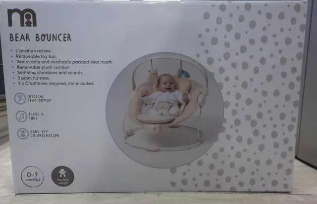 Mother care. baby bouncer, vibration , heart and wave noises and music , New