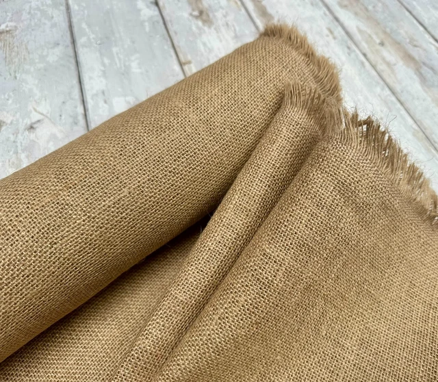 Tissu En Jute 100% Naturel Au Mètre - Toile Uni Pour Projets Créatifs Et Déco