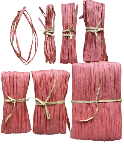Cinta de papel Raffia para regalos decoración libro de recortes hágalo usted mismo artesanía coral rosa 1m-100m
