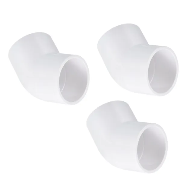 3Pcs 45 Degree Elbow Pipe Fittings 1-1/4 Inch UPVC Fitting Connectors White