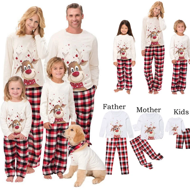 Family Matching Adult/Kids Christmas Pyjamas Xmas Nightwear Pajamas PJs Set GIFT