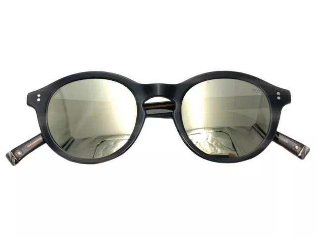 John Varvatos Sunglasses Round Grey Horn V519 STARDUST Mirrored Polarized $258 !