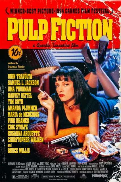 PULP FICTION, JOHN TRAVOLTA, Repro affiche CINEMA VINTAGE (40X60cm), HQ