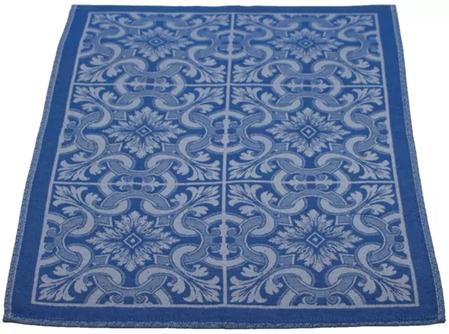 2er Set Geschirrtücher Küchentücher 50 x 70 cm Baumwolle Jacquard blau