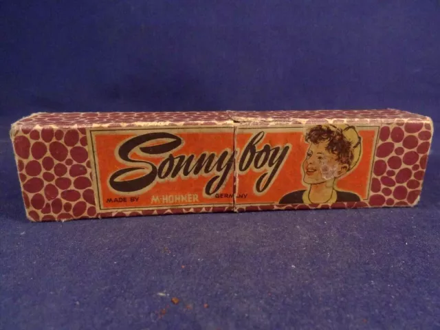 Ancien jouet  musical Harmonica en boîte Sonny boy HOHNER Germany années 30