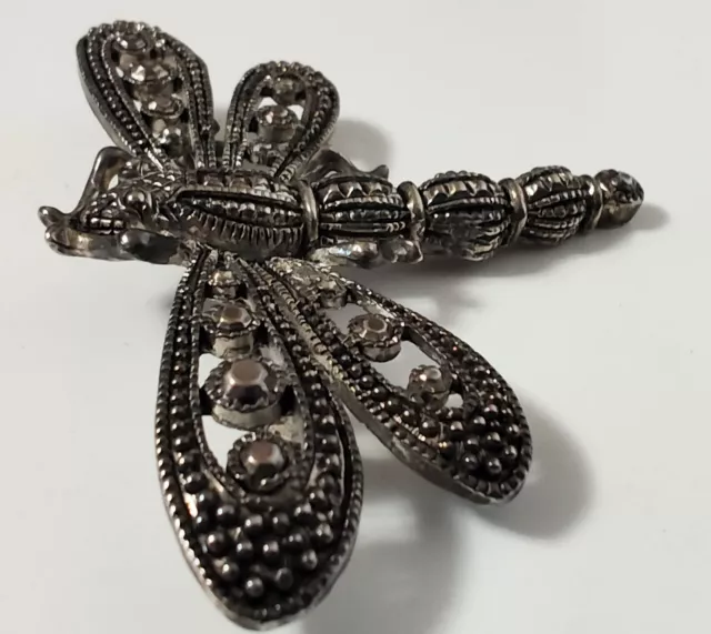 Dragonfly Insect Silver Tone Brooch Pin Costume Jewelry Animal Fairy core Cottag