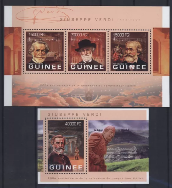 Guinea 2013 - Giuseppe Verdi - Falstaff Aida Rigoletto Otello 9870-72 + Bl. 2242