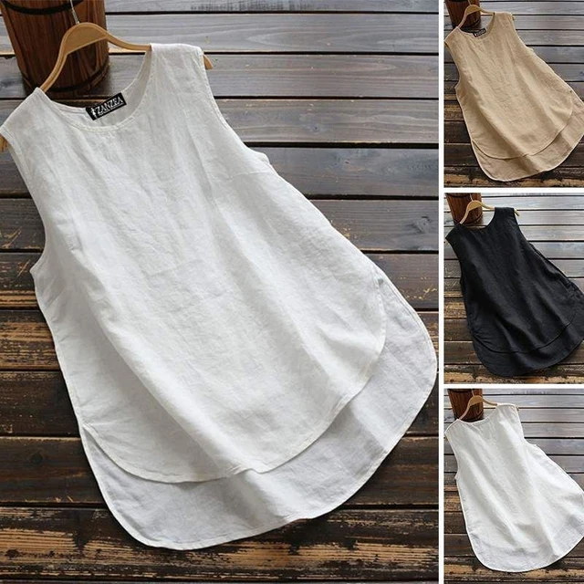 1 PC Donna Irregolare Camicetta Tanks Top senza Maniche Casual Estate Maglietta