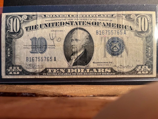 1934A Ten Dollar Silver Certificate
