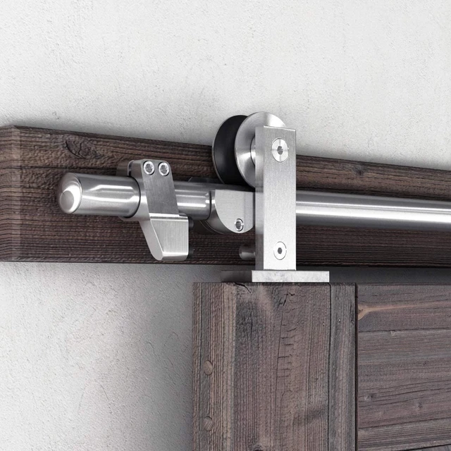 5 Feet Top Mount Sliding Hardware Kit-Stainless Steel Heavy Duty Sturdy Barn Tra