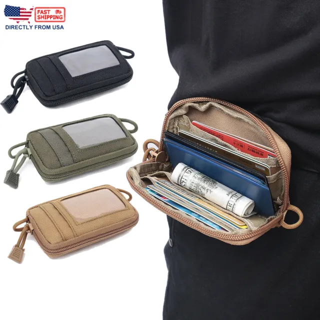 Tactical Molle Zipper Mini Wallet Military Waist Bag Key Coin Purse Card Holder