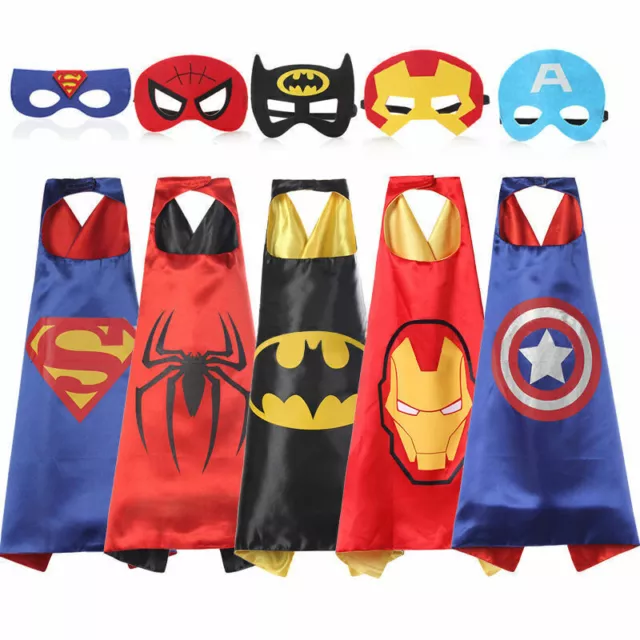 Kinder - Jungen Superhelden Umhang Cape mit Maske Marvel Kostüm Cosplay Outfit