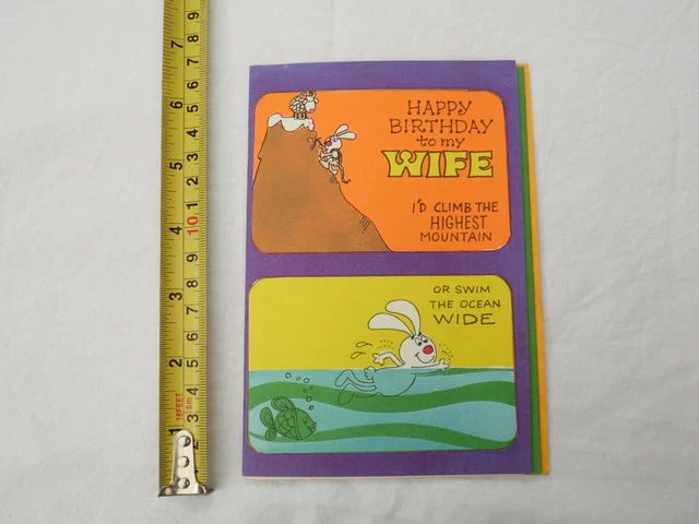 USED vintage 1960s/1970S WIFE BIRTHDAY greeting card scrapbook