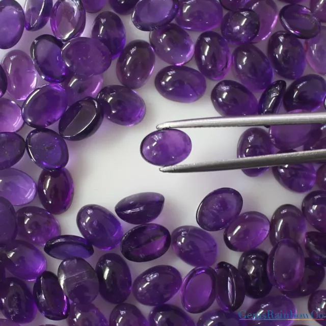 Natural African Amethyst Oval 6x4mm to 10x8mm Cabochon Loose gemstones A Quality