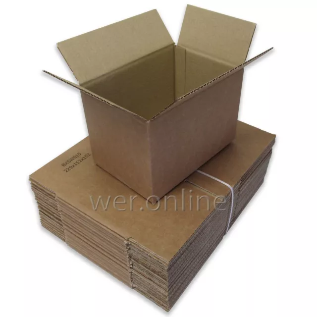 100 x Postal Packaging Small Cardboard Boxes 9 x 6 x 6" SW