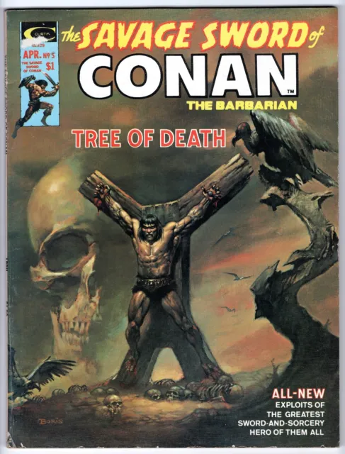 Savage Sword of Conan Vol 1 No 5 Apr 1975 (FN+) (6.5) Marvel B&W Magazine