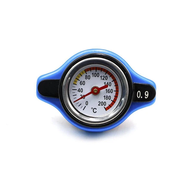 Aluminum Thermostats Radiator Cap Cover 0.9 Bar Water Temperature Gauge For Car