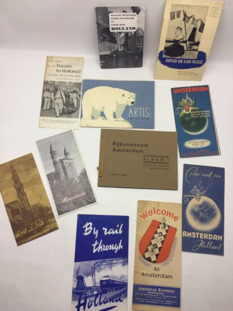 1940s Lot Of Ephemera Of  Amsterdam Holland Travel Brochures Zoo Museum Railway