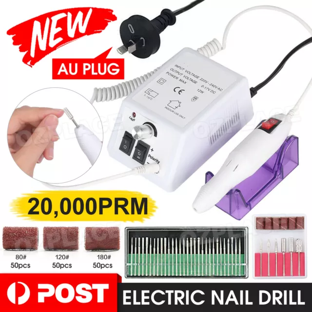 New Electric Nail File Drill Tool Acrylic Art Pedicure  Salon Machine Bits Set