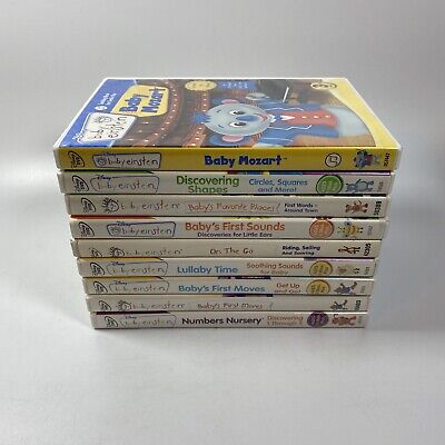 Lot 9 Baby Einstein Walt Disney Company Collection DVDs Mozart Lullaby Shapes