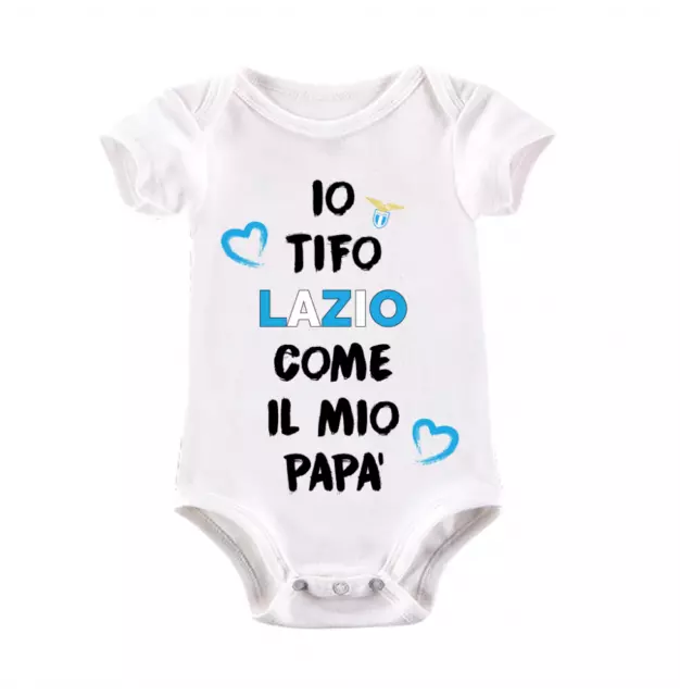 BODY COTONE 100% Tifo Lazio Come Papà TUTINA REGALO NASCITA calcio pallone sport