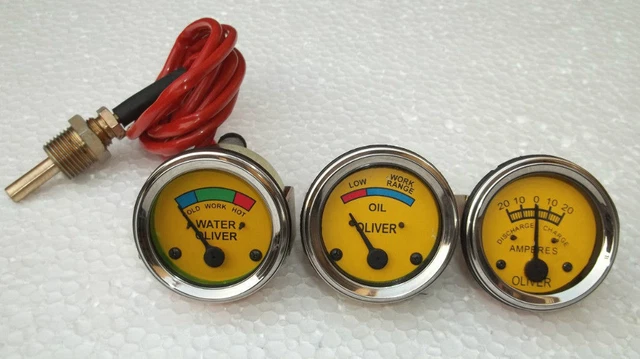 Oliver Tractor Temp Oil Pressure Ampere Gauge Set -Super 44,55,66,77,88,440,660
