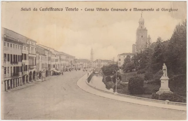 Castelfranco Veneto - Corso Vittorio Emanuele E Monumento (Treviso) 1914