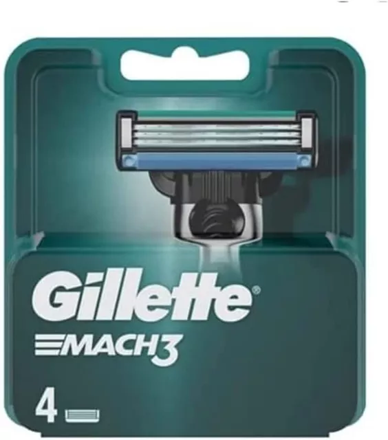 Gillette Mach 3 Turbo Lame Ricambio Rasoio Uomo Ricariche Confezione 4 Pezzi