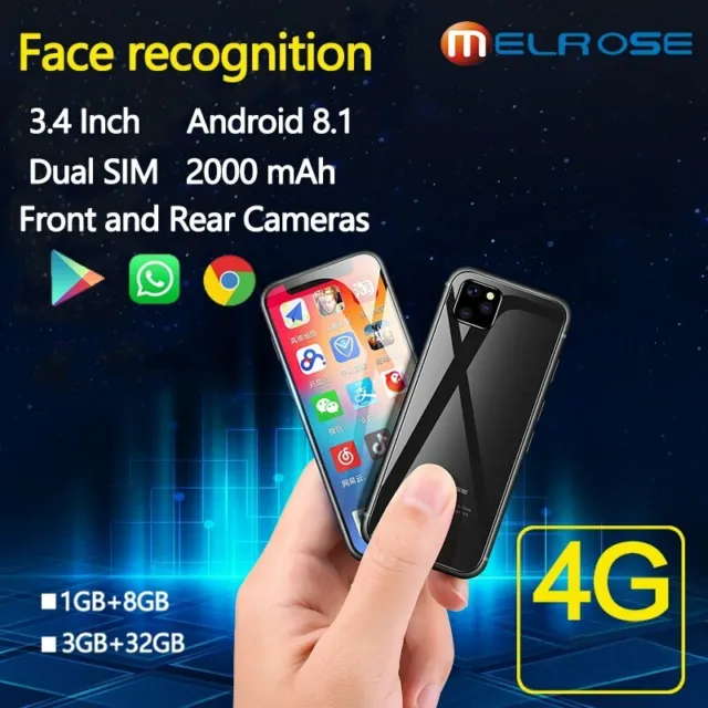 Smallest 4G Smartphone Melrose 2019 Super Mini 8GB/32GB Android8.1 DualSIM Phone